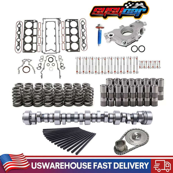 SUSUCAR Sloppy Stage 2 LS Cam Kit w/ Lifters, Springs & 7.400 Pushrods for 4.8 5.3 6.0 GM LS Engines