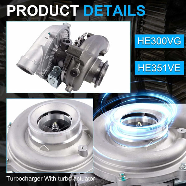 TurbosTurbo Turbocharger Compatible for Ford F250 F350 F450 F550 Excursion 6.0L V8 Diesel V110 Engine 2003-2004