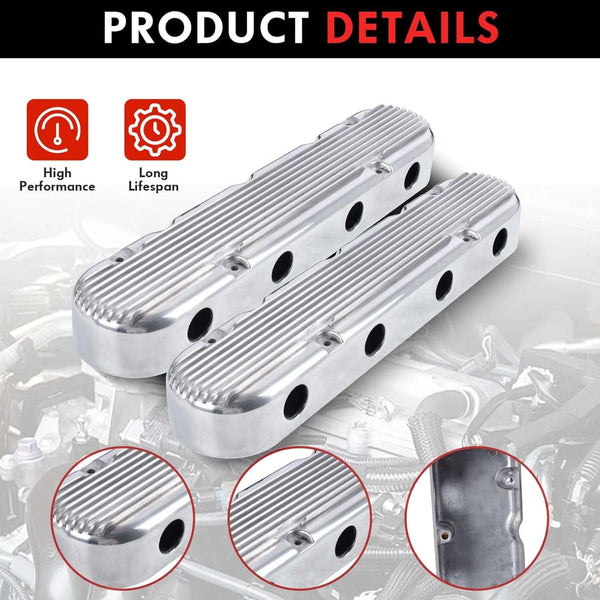 Aluminum Valve Coil Mount Cover for Chevy Small Block SB V8 293 325 376 427 Aluminum Valve Covers - Silver LS1 LS2 LS3 LS6 LS7
