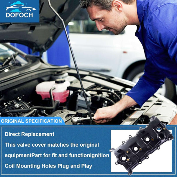 Valve CoversEngine Valve Cover with Gasket Bolts & Oil Cap Compatible with 2007-2012 for Nissan Altima Sentra SE-R 2.5L Replace# 13264-JA00A 13270-JA00A
