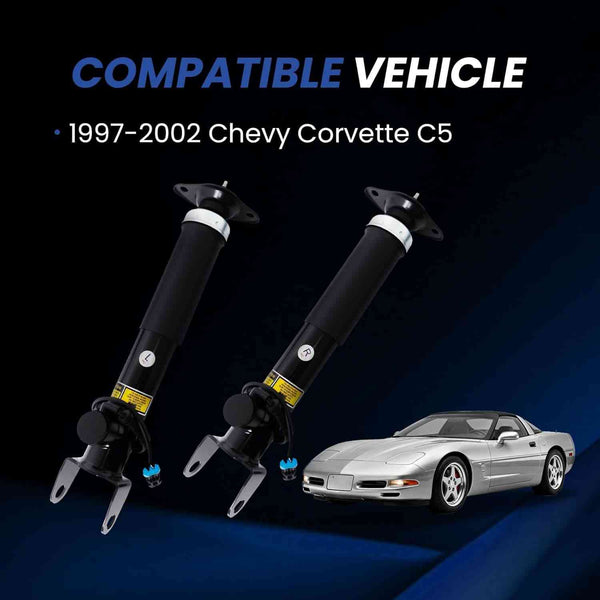 SUSUCAR Pair Rear Shocks Absorbers Struts w/Adaptive Fits for Chevy Corvette C5 1997-2002 22064827 22064828