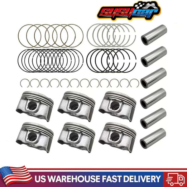 PISTONEngine Piston & Piston Ring Set STD for Kia Sedona Sorento Hyundai Santa Fe 3.3L 2011-2019 Replace# 23041-3CFA0 23041-3CFB0 23040-3CGA0