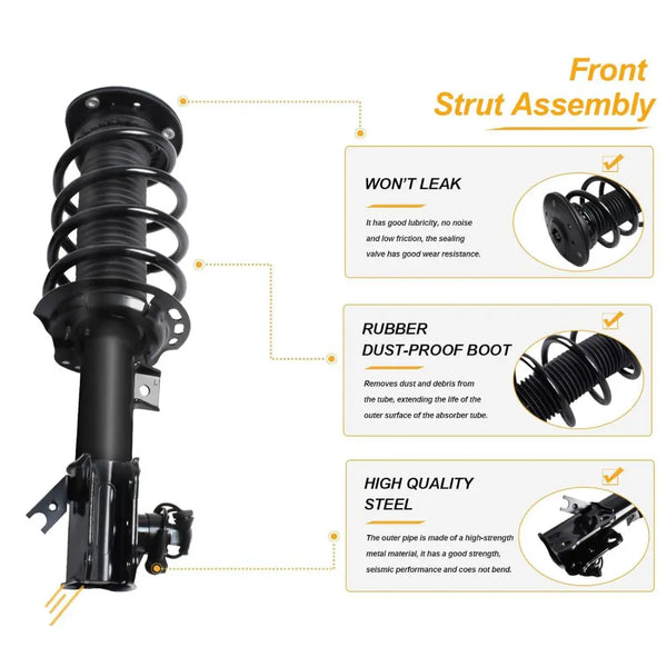 SUSUCAR Front Complete Strut Shock Absorber Assembly w/Magnetic Compatible with 2013-2020 Lincoln MKZ [2.0L 3.0L 3.7L], for 2013-2020 Ford Fusion [1.5L 1.6L 2.0L 2.5L 2.7L]